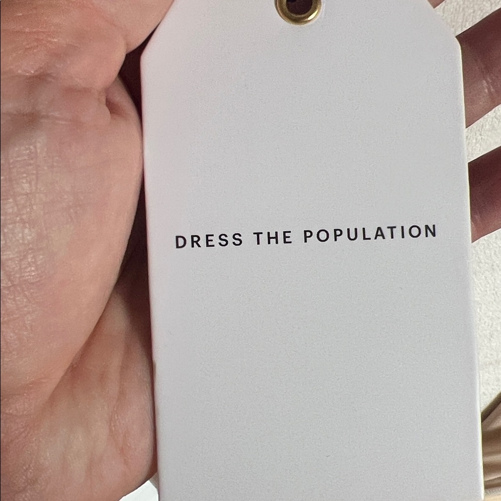 NWT Dress the Population Cream Ruched Bodycon Midi Dress - Size L Flawed Gem - Picture 13 of 15